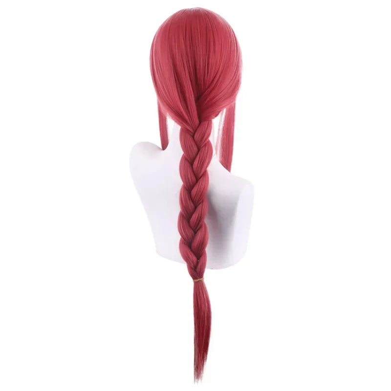 Cosplay Makima Anime Chainsaw Man Costumes Props Women Long Braided Straight Synthetic Hair Halloween Role Play Wigs  Wig Cap