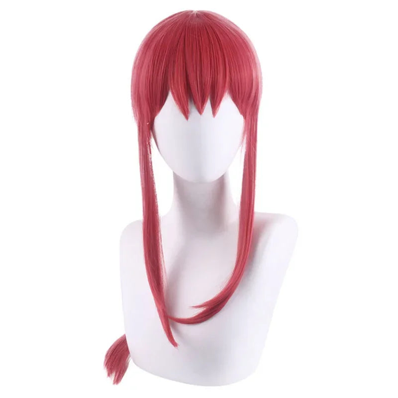 Cosplay Makima Anime Chainsaw Man Costumes Props Women Long Braided Straight Synthetic Hair Halloween Role Play Wigs  Wig Cap