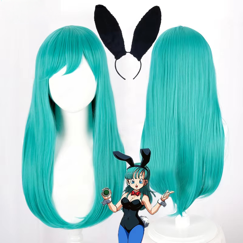 4 - Handmade Anime Dragon Ball Bulma Wig Long